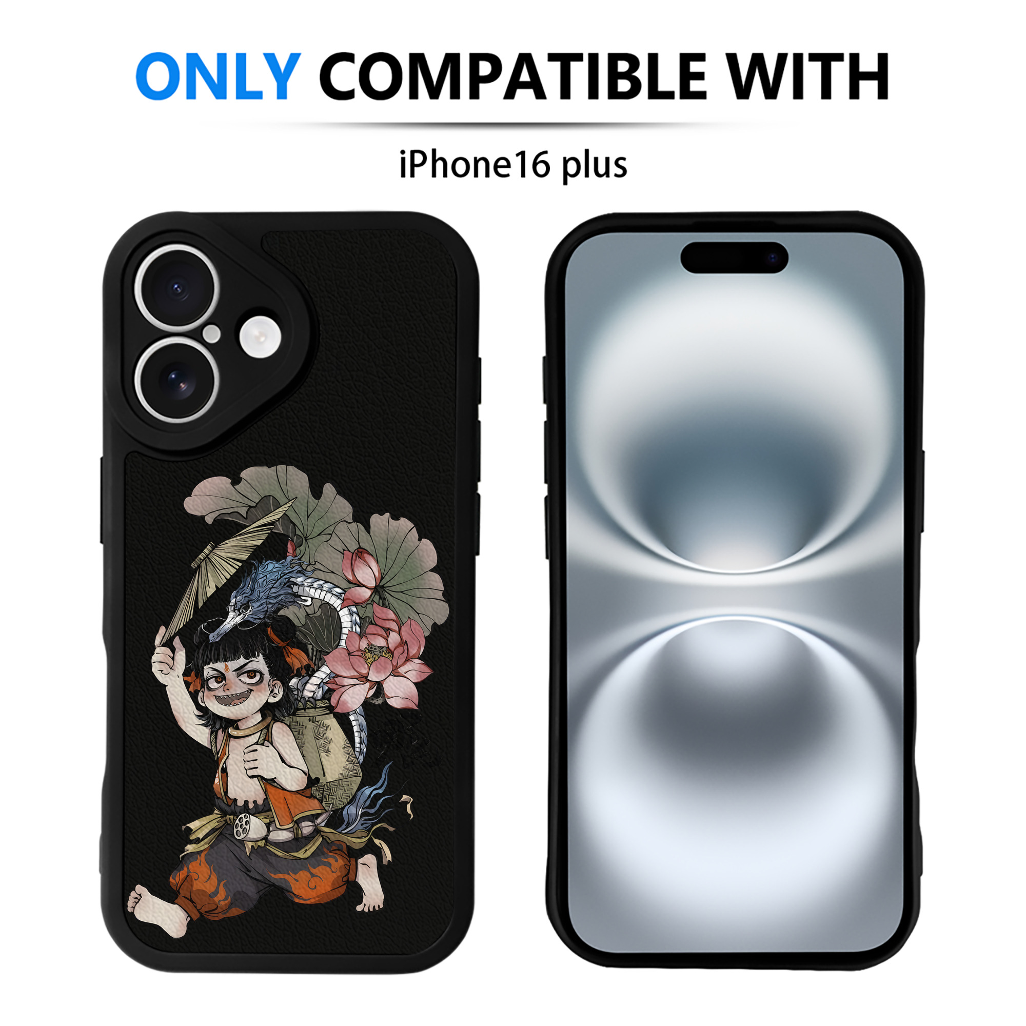 （画像用） Ne Zha 2 ナタ 魔童の大暴れ 【iPhone 16シリーズ対応】シリコンスマホケース（レザー調） 材質：シリコン